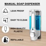 Rigwell Lifetime Multi Purpose Wall Mounted Liquid Soap/Shampoo/Hand Wash/Lotion/Conditioner/Sanitizer/Gel Dispenser for Home, Office Bathroom & Kitchen Sink (350 ml, ABS, Chrome and Glass Finish)